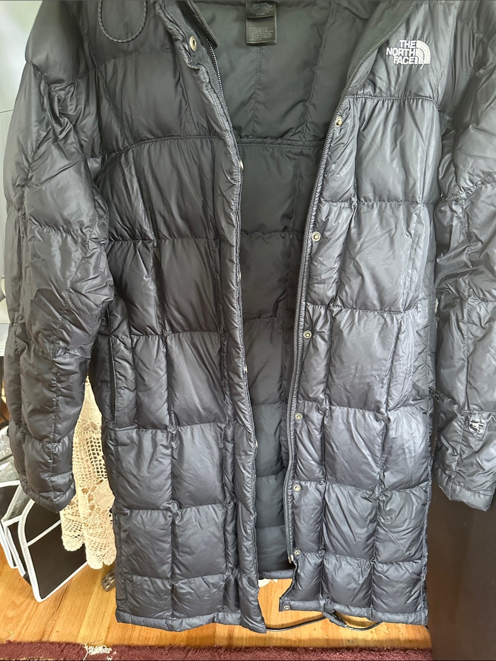 The North Face Womens Black Metropolis Parka Long Puffer Coat Retired 600 down S - Picture 8 of 12